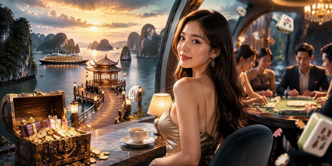 Người dùng thưởng thức giải trí trực tuyến bên vịnh Hạ Long